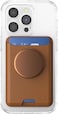 Popsockets Softgoods Phone Wallet With Expanding Grip And Adapter Ring For MagSafe, Phone Card Holder, Wireless Charging Compatible, Wallet Compatible With MagSafe, Cognac