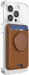 Popsockets Softgoods Phone Wallet With Expanding Grip And Adapter Ring For MagSafe, Phone Card Holder, Wireless Charging Compatible, Wallet Compatible With MagSafe, Cognac