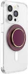 Popsockets Phone Grip With Expanding Kickstand, Compatible With MagSafe, Adapter Ring For MagSafe Included, Wireless Charging Compatible, Red Wine Enamel