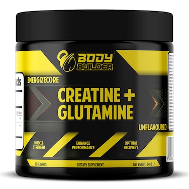 Body Builder Energizecore Creatine + Glutamine, Unflavored, 30