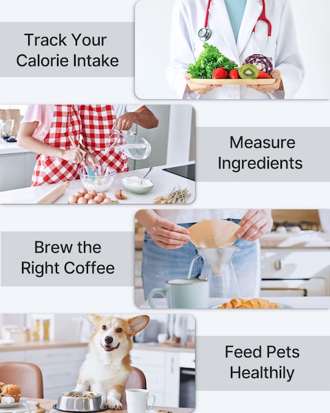 RENPHO Smart Food Scale, Digital Kitchen Scale for Food Ounces and Grams, Coffee Weight Scale with Nutritional Calculator APP for Keto