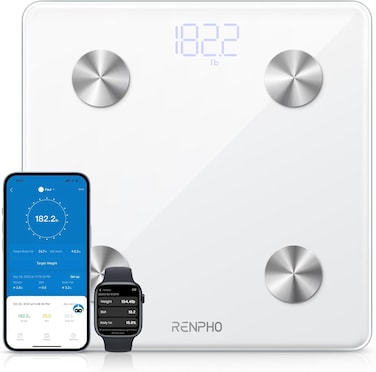 RENPHO Smart Scale, Body Fat Scale, Digital Bathroom Scale for Body Weight, Body Composition Analysis, Highly Accurate BMI Scale with APP