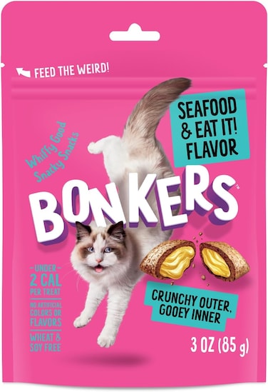 Bonkers Seafood and Eat it Flavour Cat Treats 85g - 3 oz.