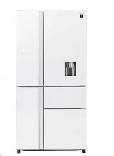 Sharp 850L Gross Capacity French Door Refrigerator, 5 Doors, J-Tech Inverter Compressor, Color White Model &ndash; SJ-FP910-WH5