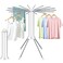 GENNEXT Tripod Clothes Drying Rack, Aluminum Laundry Drying Rack with 16 Rotatable Rods, Foldable Portable Garment Rack for Indoor Outdoor, Space Saving, Load-bearing 40kg (White)