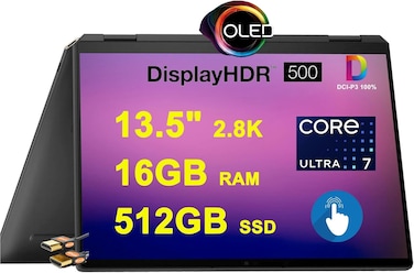 HP Spectre x360 2-in-1 AI PC Laptop 14" 2.8K OLED Touch (HDR 500nits, 100% DCI-P3) Intel 16-core Ultra 7 155H 16GB RAM 512GB SSD Backlit Fingerprint Thunderbolt4 IR Camera Win11 Black + HDMI Cable
