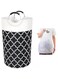 MESTURL Laundry Hamper with Aluminum Handles,Collapsible Laundry Basket with 80 * 60cm Mesh Laundry Bag (Black Lantern A)