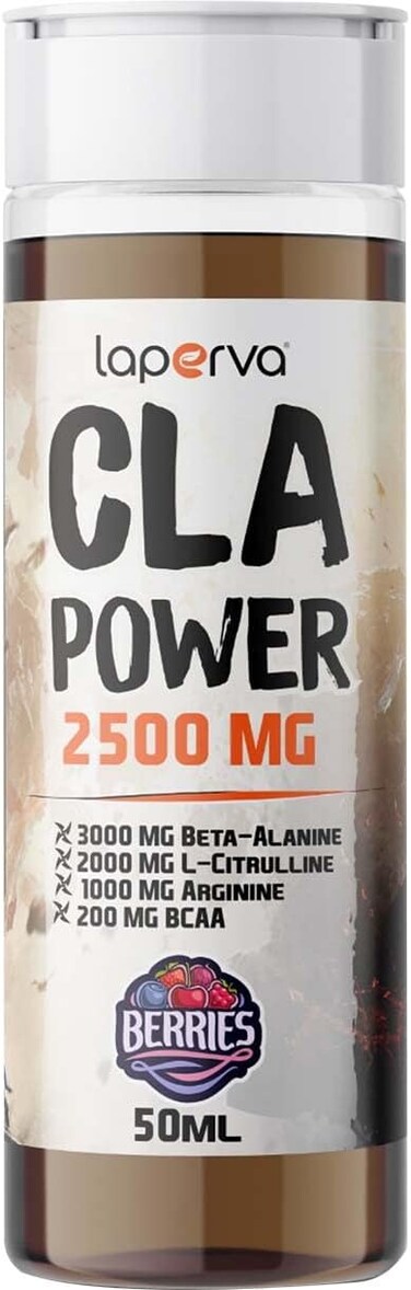 Laperva Cla Power Supplement 2500 Mg, Increase Activity And Energy, Burn Fat &amp; Increase Muscle Mass, Improving Athletic Performance &amp; Endurance During Exercise (12 Ampoules - Berries Smoothie)