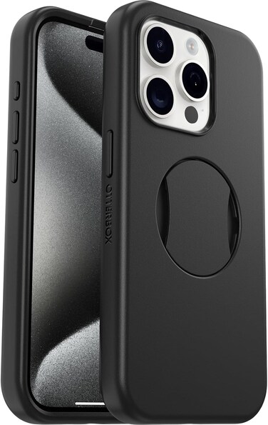 Otterbox Ottergrip Symmetry Case For iPhone 15 Pro For MagSafe, Drop Proof, Protective Case With Built-In Grip, 3X Tested To Military Standard, Black