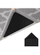 16 Pcs Grippers for Rugs, Non Slip Rug Pads for Hardwood Floors and Tiles, Reusable and Washable Rug Tape for Area Rugs, Dual Sided Adhesive Rug Pad Gripper Keep Corners Flat (Black, Triangle)