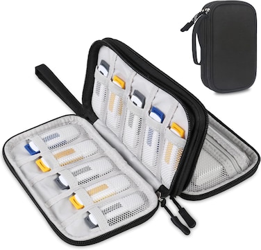 Lacdo USB Flash Drive Case Thumb Drive Holder Case Organizer Portable Electronic Accessories Storage Bag for SanDisk SamData Samsung USB Flash Drives Jump Drive Memory Stick, SD Card, Cable, Black