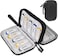 Lacdo USB Flash Drive Case Thumb Drive Holder Case Organizer Portable Electronic Accessories Storage Bag for SanDisk SamData Samsung USB Flash Drives Jump Drive Memory Stick, SD Card, Cable, Black