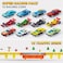 Joyin 3 Layer Foldable Track Carrier Truck Set, 12 Die-Cast Toy Racing Cars With Storage &amp; 2 Launchers, Fun &amp; Realistic Car Toys With Lights &amp; Sounds For Boys Ages 3+