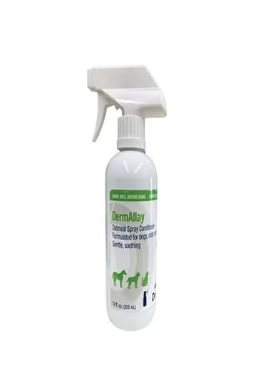 Dechra DermAllay&reg; Oatmeal Spray 355ml a soothing, natural dry skin treatment with a pleasant herbal scent and colloidal oatmeal as an active ingredient restore luster to the hair and coat From Varmacy