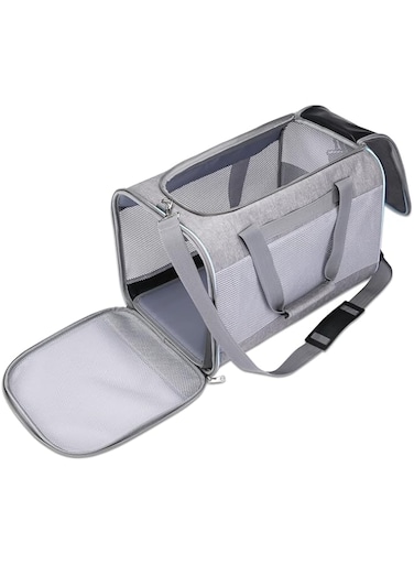 Cat carrier pet dog bag,Pet Travel Carrier Bag Soft-Sided Collapsible Cat Dog Carrier Travel Carriers for Small &amp; Medium Cats Dogs Puppies Rabbits Weigh Under 11 lbs,grey