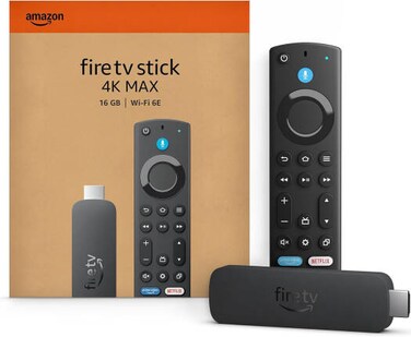 Amazon Fire TV Stick 4K Max 2nd Gen, Dolby Vision.Atmos, 16GB Storage, HDR10+, Smart Home, Bluetooth 5.2 + BLE, Wi-Fi 6E, Alexa Voice, Black   4KMAX -2025