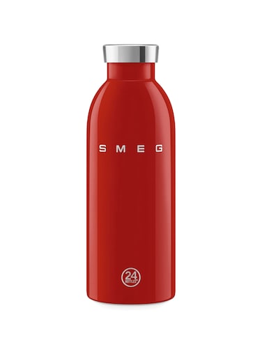 SMEG x 24Bottles Lightweight and Leakproof Urban Bottle, Stainless Steel, 50&rsquo;s Style, 1L, Red