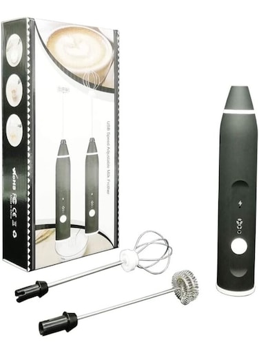 Rechargeable Milk Frother Handheld With 3 Adjustable Speeds And 2 Stainless Whisks Egg Beater Mini Blender Drink Mixer for Coffee