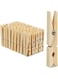 REKO Wooden Clothes Pegs, Set of 100, Large, Natural, 1 x 1.4 x 7 cm