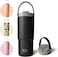 bottlebottle BOTTLE BOTTLE Insulated Water Bottle with Straw and Handle for School Car Sports Home Office 26oz Leak Proof Water Bottles(Ebony)