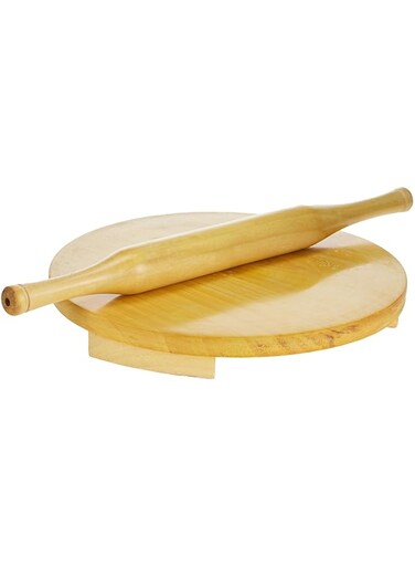 Raj Wooden Rolling Pin and Board Set, 10 Inch , Wooden, WCB010,Chakla Belan, Roti Roller, Chapati Maker, Roti Maker, Tortilla Roller