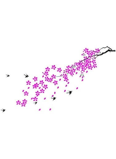 Stickieart Pink Flower Branch Wall Decal, Multi-Colour, 50 X 70 cm, Sta-120