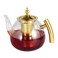 800ML Glass Teapot with Infuser, Heat Resistant Tea Kettle with Golden Handle &amp; Lid
