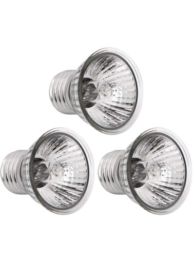 ELECDON 3Pack 50W UVA+UVB Bulbs, Heat and Light for Reptiles and Amphibian Tanks, Terrariums and Cages, Heat Lamp Basking Lamp Heater Light Replacement Bulbs, Works with Various Lamp Fixtures