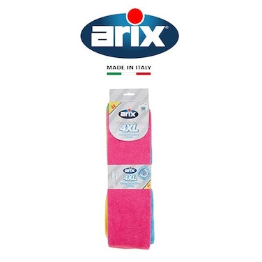 Arix Utility Microfiber Cloths 4 pcs XL Multipack Assorted Colors - Versatile Cleaning for All Surfaces