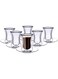 BLACKSTONE Double Wall Glass Tumbler With Saucer Estikana Set, Tea or Coffee Cups, Set of 12 Pcs 100 ML - TS860 طقم بيالات شاي استكانات استكانة بيالة