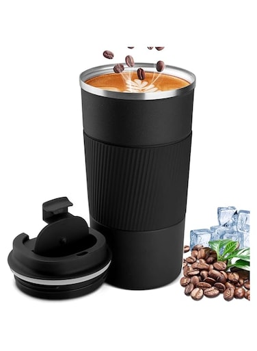 Necomi&reg; 510ml Stainless Steel Coffee Cup, Vacuum Insulated Travel Coffee Mug for Home Office Outdoor Works Great for Ice Drinks and Hot Beverage