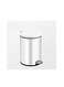 Stainless Steel Double Layer Dustbin with Pedal and Lid For Bathroom Kitchen,Silent Lidded Trash Bin,Fingerprint-Proof Modern Garbage Can,Round Bucket with Handle for Home Office (White, 8L)