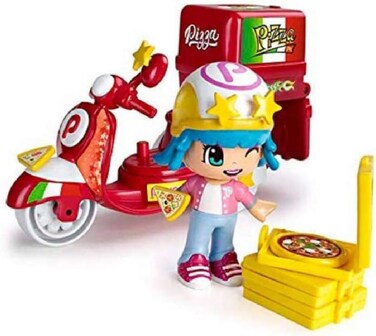 Pinypon Pizza Bike with 1 Figure, For Boys and Girls Ages 4 To 8 (Famous 700014911) Assorted Colour/Model