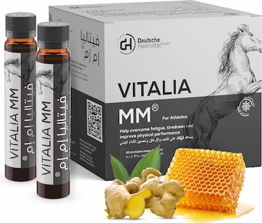 جيلي ملكات النحل السائل والجينسنغ من فيتاليا ام ام 1.000 مجم لكل وجبة - يدعم الوظيفة المعرفية والأداء البدني ومستويات الطاقة مع مشروب الجينسنغ وفيتامين C وE وحبوب لقاح النحل المفتوح