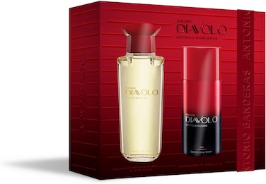 مجموعة هدايا ديافولو للرجال من بانديراس او دي تواليت 100 مل + مزيل عرق 150 مل - يدوم طويلا - عطر ذكوري ومكثف - روائح حارة وعنبر
