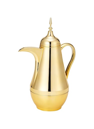 BLACKSTONE Arabic Vacuum Flask 1L   Leakproof Arabic Thermos keeps your Beverages Hot for long time (GOLD, 1000 ML)