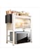 DR-8936 Multi-Functional Microwave Oven Stand &acirc;&euro;&ldquo; Stylish White/White Rack with Durable Frame, Designed for Efficient Storage of Kitchen Appliances, Perfect for Homes, Offices, and Small Living Spaces