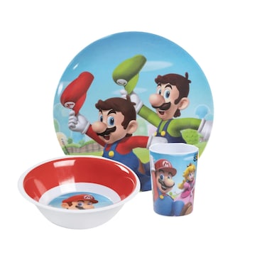 Nintendo Super Mario Melamine Plate, Bowl &amp; Tumbler Set