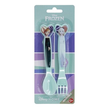 Disney Set Frozen Ice Plastic 2 Pcs Cutlery Set