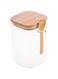 AKDC Glass Jar W/Lid 10Cm X 10Cm X 16Cm Wood, Glass