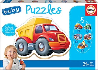 Educa - Fahrzeuge, Baby Puzzleset With 5 Puzzles For Kinder Ab 24 Monaten (14866)