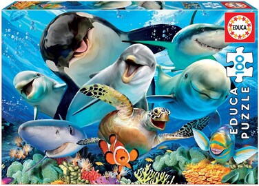 Educa - Selfie Puzzle Subacqueo, 100 Pieces (18062)