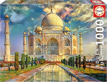 Educa - Taj Mahal , 1000 Piece Puzzle. Measurement: 68 X 48 cm. Comprend Fix Puzzle Tail Pour L'Accrocher Une Fois L'Assemblage I Finished. From 14 Ans (19613)