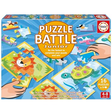 Educa - Puzzle Battle Animals. An Authentic Battle Of Pieces, Be The First To Complete Your Puzzle To Become The Winner. Ages 4+ (20116)
