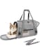 Arabest Cat Carrier,Pet Carrier Cat Bag,Portable Foldable Cat Dog Travel Handbag to Small Medium,Puppies up to 15 lbs,Cat Kitten Harness,Soft Sided,Airline Approved for Outdoor Travel Bag(Grey)