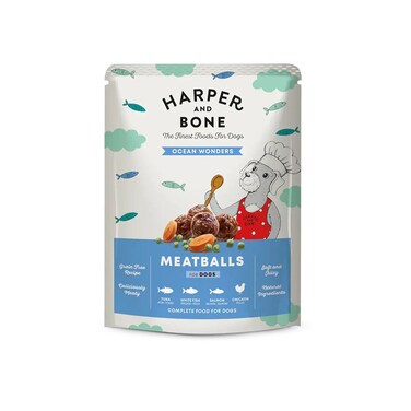 Harper &amp; Bone Dog Meatballs Ocean Wonders, Tuna, White Fish, Salmon and Chicken 300g
