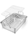 E-far Roasting Pan, 16 x 11.5 Inch Stainless steel Turkey Roaster with Rack - Deep Broiling Pan &amp; V-shaped Rack &amp; Flat Rack, Non-toxic &amp; Heavy Duty, Easy Clean &amp; Dishwasher Safe - Large
