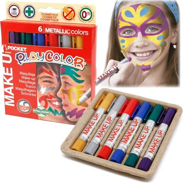 Playcolor 01011 5 G Metallic Make Up Pocket Face Paint Stick (Pack Of 6)