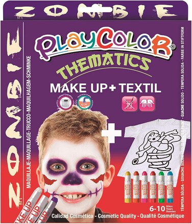 مجموعة Playcolor Maquillaje Y Camiseta Zombie
