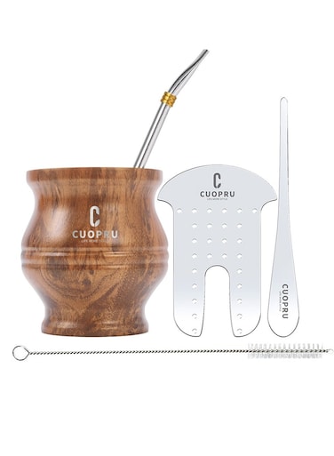 Yerba Mate Cup Set with Straw Bombilla, Tea Filter